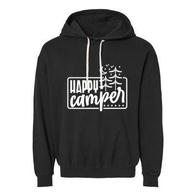 Happy Camper Camping Gift Garment-Dyed Fleece Hoodie