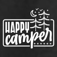 Happy Camper Camping Gift 7 Panel Mesh Trucker Snapback Hat