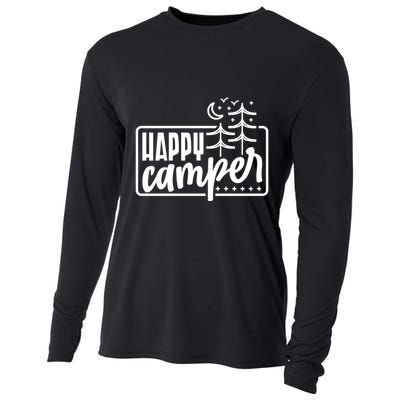 Happy Camper Camping Gift Cooling Performance Long Sleeve Crew