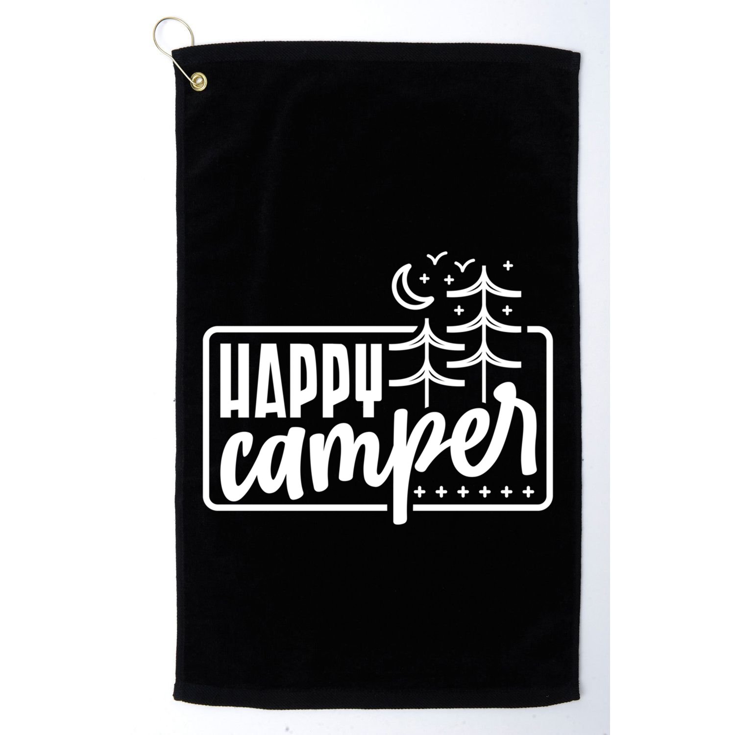 Happy Camper Camping Gift Golf Towel