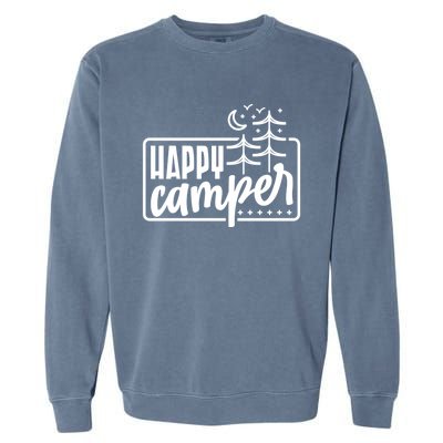 Happy Camper Camping Gift Garment-Dyed Sweatshirt