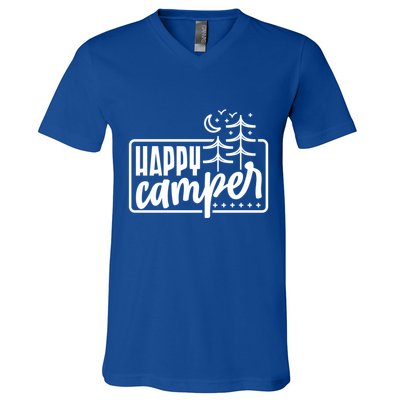Happy Camper Camping Gift V-Neck T-Shirt
