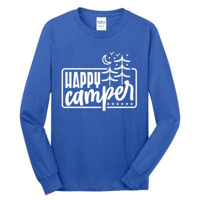 Happy Camper Camping Gift Tall Long Sleeve T-Shirt