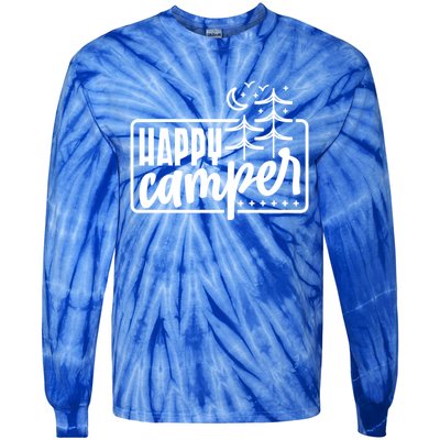 Happy Camper Camping Gift Tie-Dye Long Sleeve Shirt