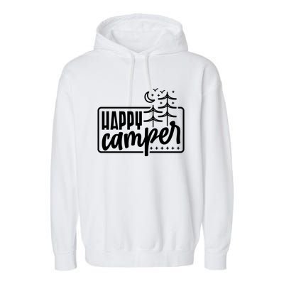 Happy Camper Camping Gift Garment-Dyed Fleece Hoodie