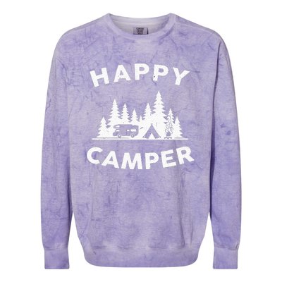 Happy Camper Camping Colorblast Crewneck Sweatshirt