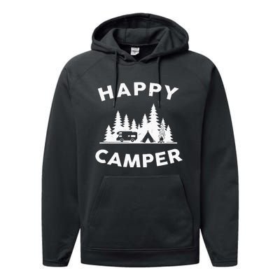 Happy Camper Camping Performance Fleece Hoodie