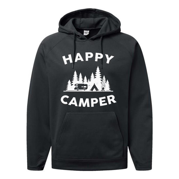 Happy Camper Camping Performance Fleece Hoodie