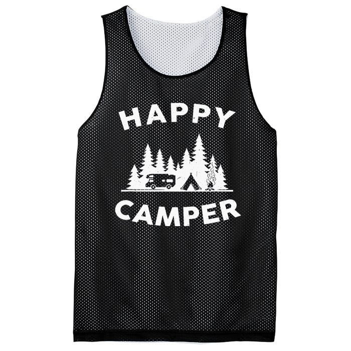 Happy Camper Camping Mesh Reversible Basketball Jersey Tank