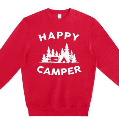 Happy Camper Camping Premium Crewneck Sweatshirt