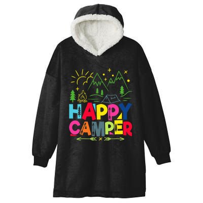 Happy Camper Camping Funny Hooded Wearable Blanket