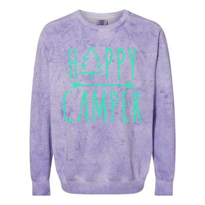 Happy Camper Camping Gift Colorblast Crewneck Sweatshirt