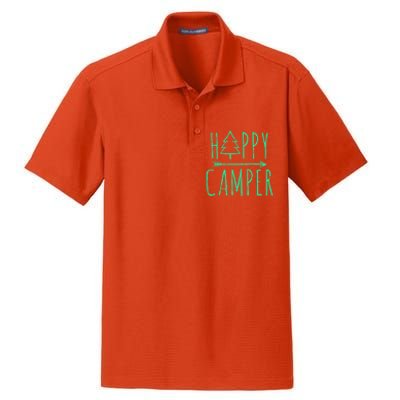 Happy Camper Camping Gift Dry Zone Grid Polo