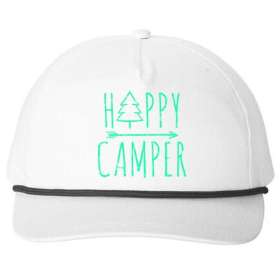 Happy Camper Camping Gift Snapback Five-Panel Rope Hat