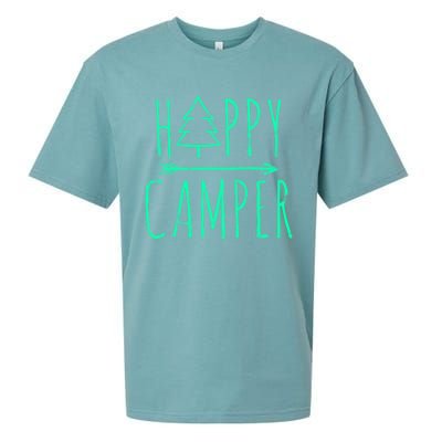 Happy Camper Camping Gift Sueded Cloud Jersey T-Shirt