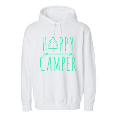 Happy Camper Camping Gift Garment-Dyed Fleece Hoodie