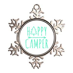 Happy Camper Camping Gift Metallic Star Ornament