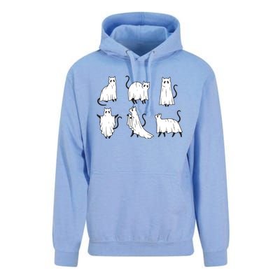 Halloween Cute Cat Boo Halloween Cat Ghost Unisex Surf Hoodie