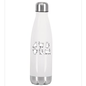 Halloween Cute Cat Boo Halloween Cat Ghost Stainless Steel Insulated Water Bottle