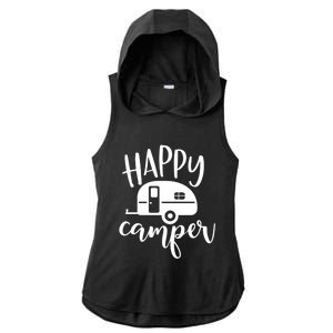 Happy Camper Camping Trailer Funny Camp Design Him And Her Cute Gift Ladies PosiCharge Tri-Blend Wicking Draft Hoodie Tank