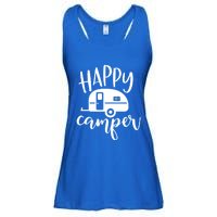 Happy Camper Camping Trailer Funny Camp Design Him And Her Cute Gift Ladies Essential Flowy Tank