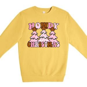 Howdy Christmas Cute Holiday Premium Crewneck Sweatshirt