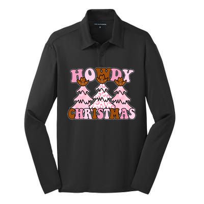 Howdy Christmas Cute Holiday Silk Touch Performance Long Sleeve Polo