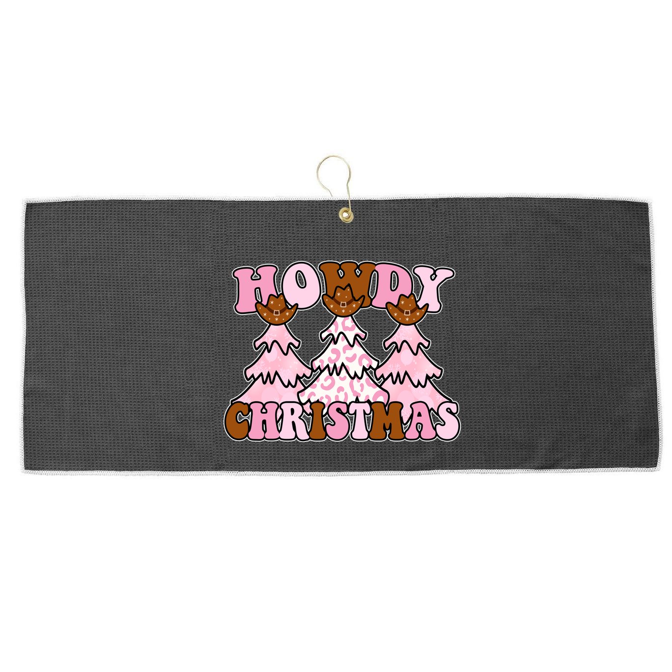 Howdy Christmas Cute Holiday Large Microfiber Waffle Golf Towel