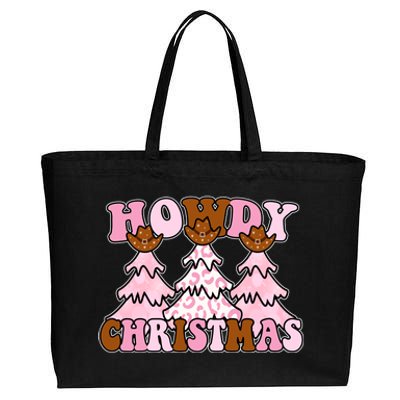 Howdy Christmas Cute Holiday Cotton Canvas Jumbo Tote