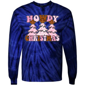 Howdy Christmas Cute Holiday Tie-Dye Long Sleeve Shirt