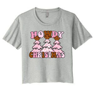 Howdy Christmas Cute Holiday Women's Crop Top Tee