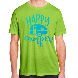 Happy Camper Camping Trailer Funny Camp Design Him And Her Cute Gift Adult ChromaSoft Performance T-Shirt