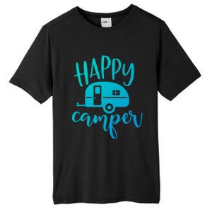 Happy Camper Camping Trailer Funny Camp Design Him And Her Cute Gift Tall Fusion ChromaSoft Performance T-Shirt