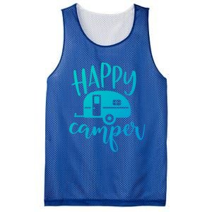 Happy Camper Camping Trailer Funny Camp Design Him And Her Cute Gift Mesh Reversible Basketball Jersey Tank