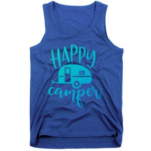 Happy Camper Camping Trailer Funny Camp Design Him And Her Cute Gift Tank Top