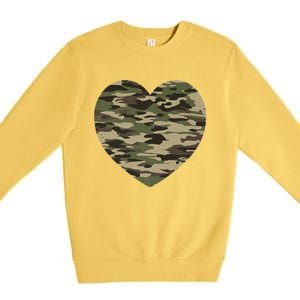 Heart Camoflauge Clothing Camo Military Tactical Gift Premium Crewneck Sweatshirt