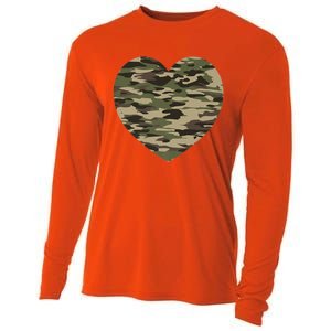 Heart Camoflauge Clothing Camo Military Tactical Gift Cooling Performance Long Sleeve Crew