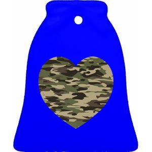 Heart Camoflauge Clothing Camo Military Tactical Gift Ceramic Bell Ornament