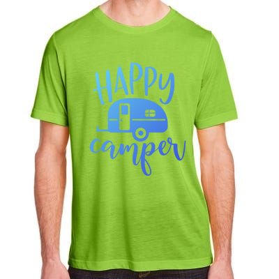 Happy Camper Camping Trailer Funny Camp Design Him And Her Cute Gift Adult ChromaSoft Performance T-Shirt