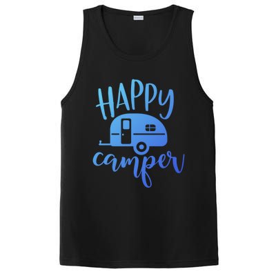 Happy Camper Camping Trailer Funny Camp Design Him And Her Cute Gift PosiCharge Competitor Tank