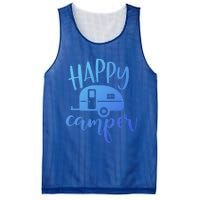 Happy Camper Camping Trailer Funny Camp Design Him And Her Cute Gift Mesh Reversible Basketball Jersey Tank