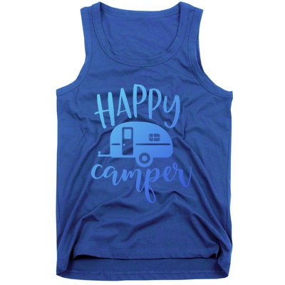 Happy Camper Camping Trailer Funny Camp Design Him And Her Cute Gift Tank Top