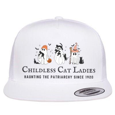 Halloween Childless Cat Lady Flat Bill Trucker Hat