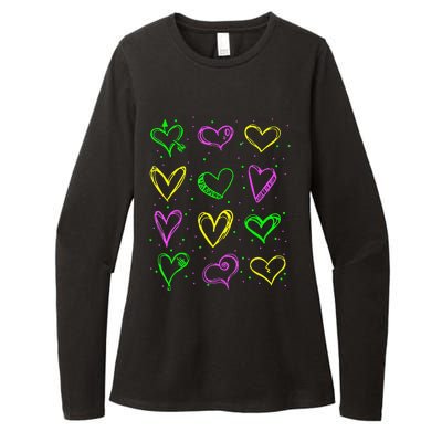 Hearts Cute Carnival Parade Mardi Gras Party Womens CVC Long Sleeve Shirt