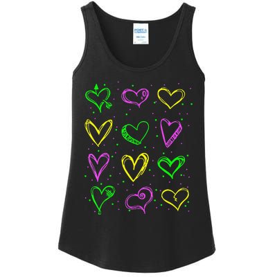 Hearts Cute Carnival Parade Mardi Gras Party Ladies Essential Tank