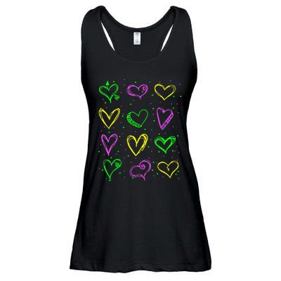 Hearts Cute Carnival Parade Mardi Gras Party Ladies Essential Flowy Tank