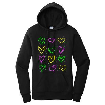 Hearts Cute Carnival Parade Mardi Gras Party Women's Pullover Hoodie