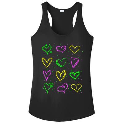 Hearts Cute Carnival Parade Mardi Gras Party Ladies PosiCharge Competitor Racerback Tank