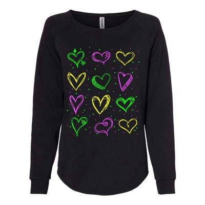 Hearts Cute Carnival Parade Mardi Gras Party Womens California Wash Sweatshirt