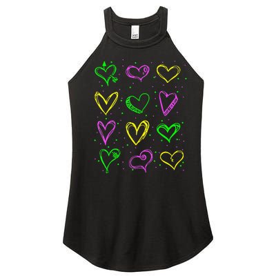 Hearts Cute Carnival Parade Mardi Gras Party Women’s Perfect Tri Rocker Tank